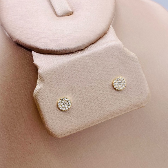 Kay Jewelers Jewelry - EUC Gold Plated CZ Disc Stud Earrings
